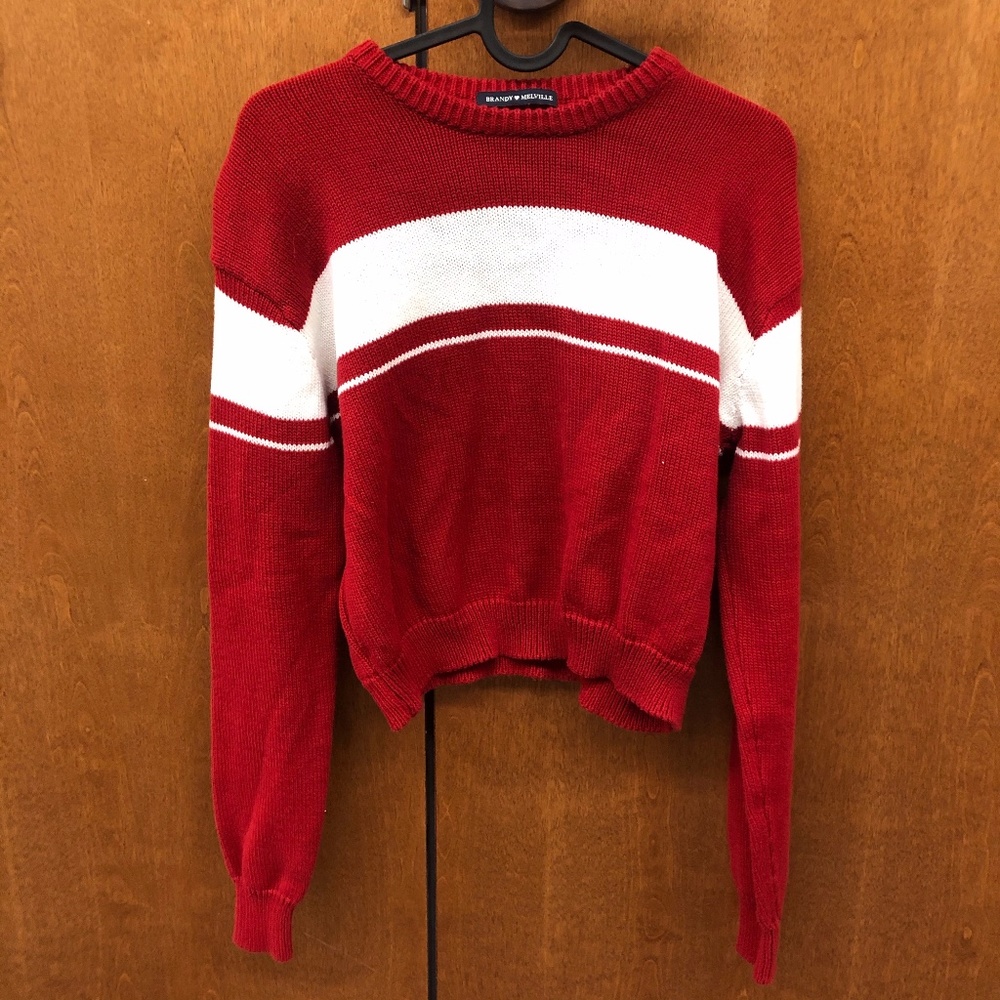 Brandy Melville Red White Stripe Sweater